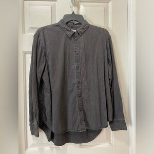 Women’s Madewell Faded Black Cotton Button Down Top size M